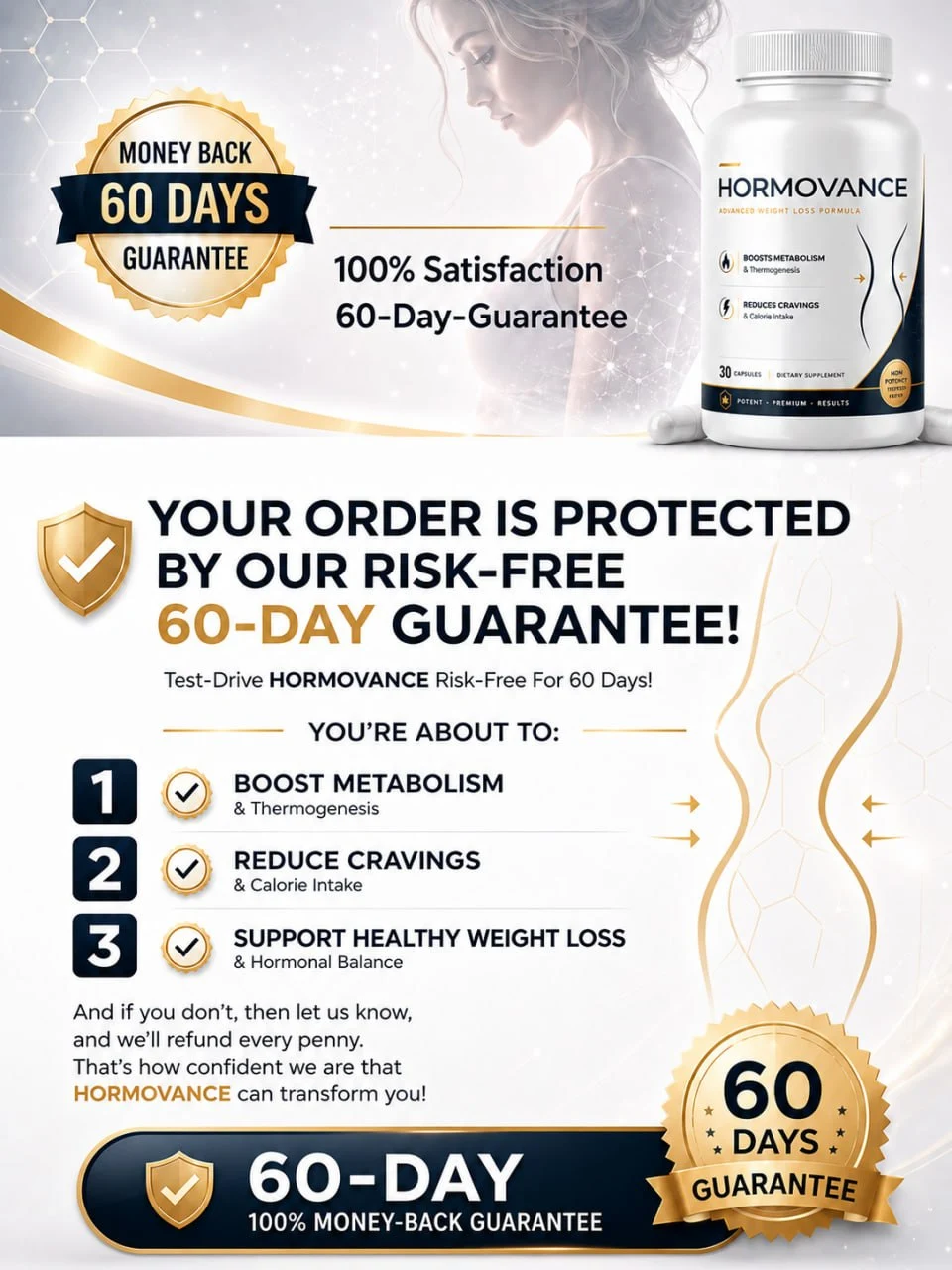 Hormovance 60-Day 100% money-back guarantee — risk-free purchase